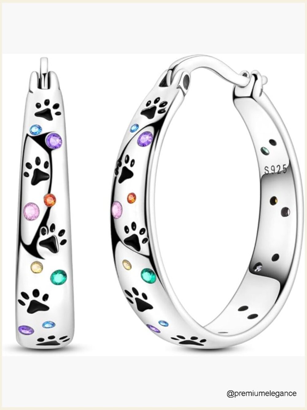925 Sterling Silver Hoop Earrings Hypoallergenic Huggie Twisted CZ